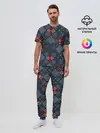 Мужская пижама с брюками / Синий джинсовый плед