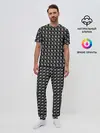 Мужская пижама с брюками / черепа