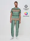 Мужская пижама с брюками / Новогодний зимний орнамент