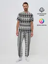 Мужская пижама с брюками / Черно-белый орнамент
