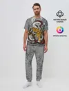 Мужская пижама с брюками / Змея и Тигр|Tiger Snake Fight