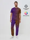 Мужская пижама с брюками / Градиентный разлом 3D | 3Д