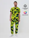 Мужская пижама с брюками / Гранжевый яркий зеленый
