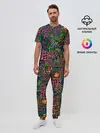 Мужская пижама с брюками / Кислотные узоры психоделика