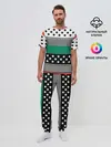 Мужская пижама с брюками / Полосатый звездный узор