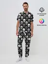 Мужская пижама с брюками / Черно-белый готический