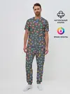 Мужская пижама с брюками / Аксолотль паттерн