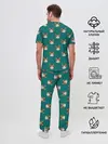 Мужская пижама с брюками / Рыжий кот паттерн
