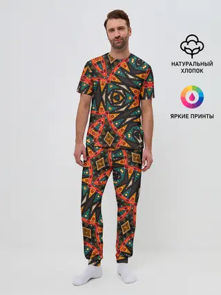 Мужская пижама с брюками / Абстрактный арабский узор