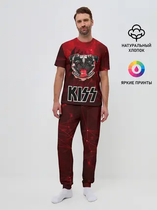 Мужская пижама с брюками / Собака в стиле KISS