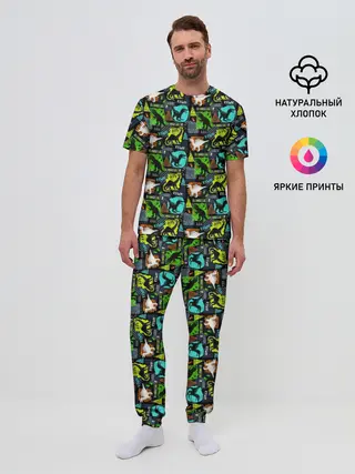 Мужская пижама с брюками / Dinosaurs