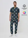Мужская пижама с брюками / Шиба ину паттерн