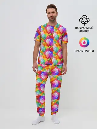 Мужская пижама с брюками / Воздушные Шары