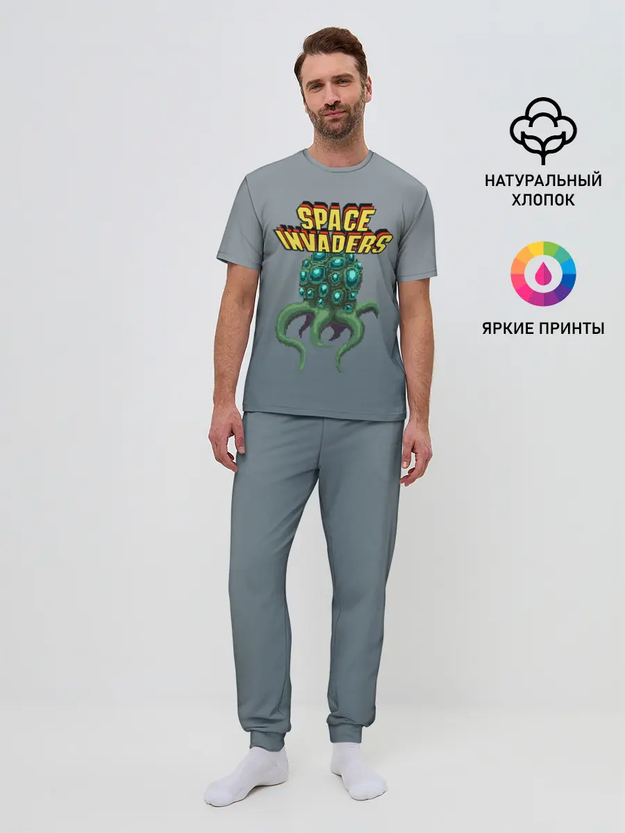 Мужская пижама с брюками / Space Invaders | Old game