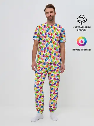 Мужская пижама с брюками / Воздушные Шары