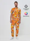 Мужская пижама с брюками / Огненные разводы лавы