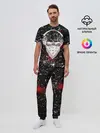 Мужская пижама с брюками / Брызги Череп Хипстер Гранж