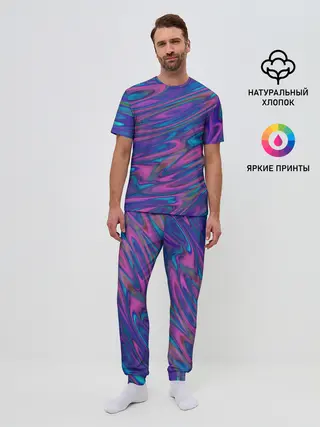 Мужская пижама с брюками / Glitch EFFECT