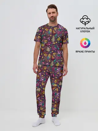 Мужская пижама с брюками / День Рождения