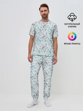 Мужская пижама с брюками / Рыбалка