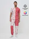 Мужская пижама с брюками / Снежинки - новогодние узоры