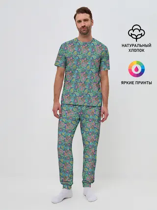 Мужская пижама с брюками / Стиль Турецких Огурцов
