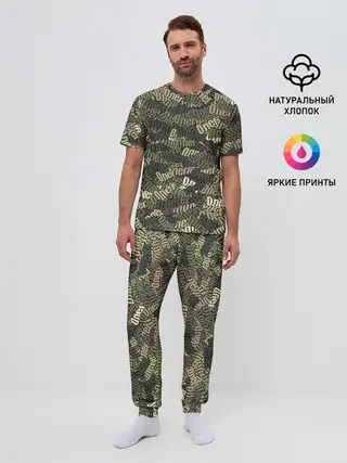 Мужская пижама с брюками / Именной камуфляж Олег