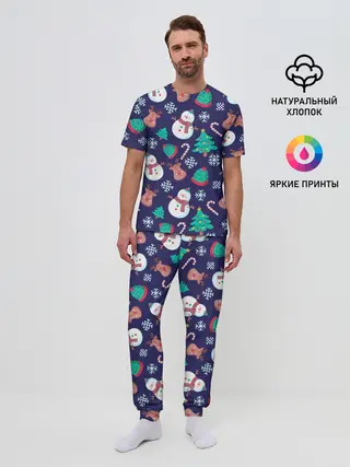 Мужская пижама с брюками / Рождественский Паттерн!