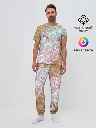 Мужская пижама с брюками / Лого / Игра в кальмара