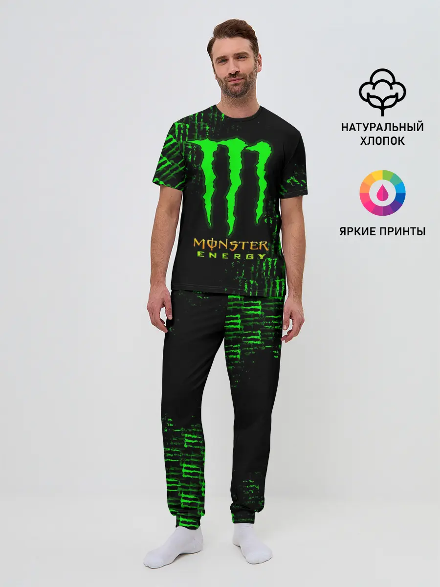 Мужская пижама с брюками / MONSTER ENERGY NEON | МОНСТЕР НЕОН