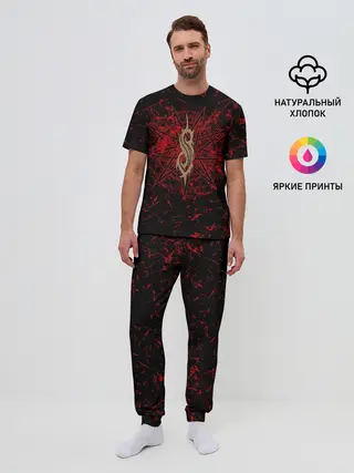 Мужская пижама с брюками / Slipknot RED | Рок Слипкнот