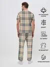 Мужская пижама с брюками / клетчатый принт в стиле Burberry