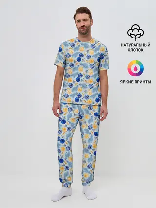 Мужская пижама с брюками / Новогодние Украшения