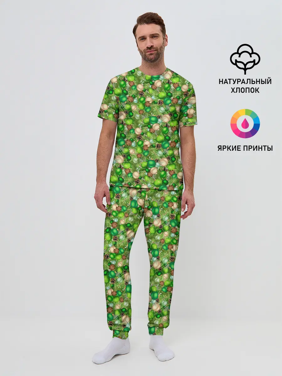 Мужская пижама с брюками / Новогодние Игрушки
