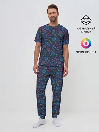 Мужская пижама с брюками / Салют на Праздник