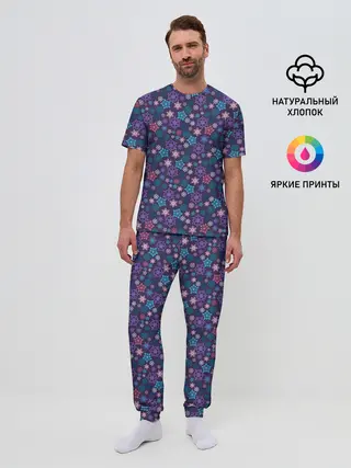 Мужская пижама с брюками / Снежные Узоры