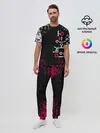 Мужская пижама с брюками / ИГРА В КАЛЬМАРА БРЫЗГИ КРАСОК / ИЕРОГЛИФЫ