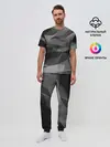 Мужская пижама с брюками / gray abstraction серая абстракция