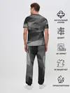 Мужская пижама с брюками / gray abstraction серая абстракция