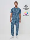 Мужская пижама с брюками / Снежные Узоры на Новый Год
