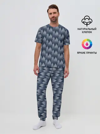 Мужская пижама с брюками / Еловый Лес