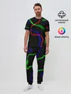 Мужская пижама с брюками / Неоновый хаос 3D/Neon chaos 3D