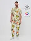 Мужская пижама с брюками / осенние чаепитие