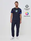 Мужская пижама с брюками / BMW разряд молнии.