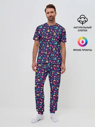 Мужская пижама с брюками / Новогодние Игрушки и Украшения