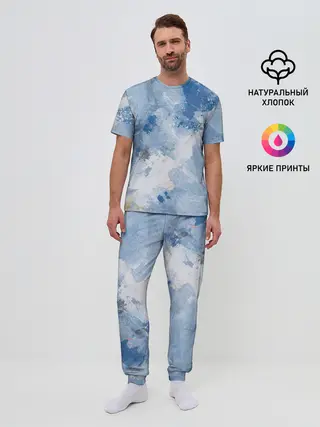 Мужская пижама с брюками / Небесные мазки