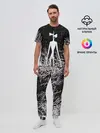 Мужская пижама с брюками / СИРЕНОГОЛОВЫЙ ГЛИТЧ ЛЕС, КОСМОС