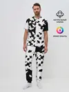 Мужская пижама с брюками / черно-белый камуфляж