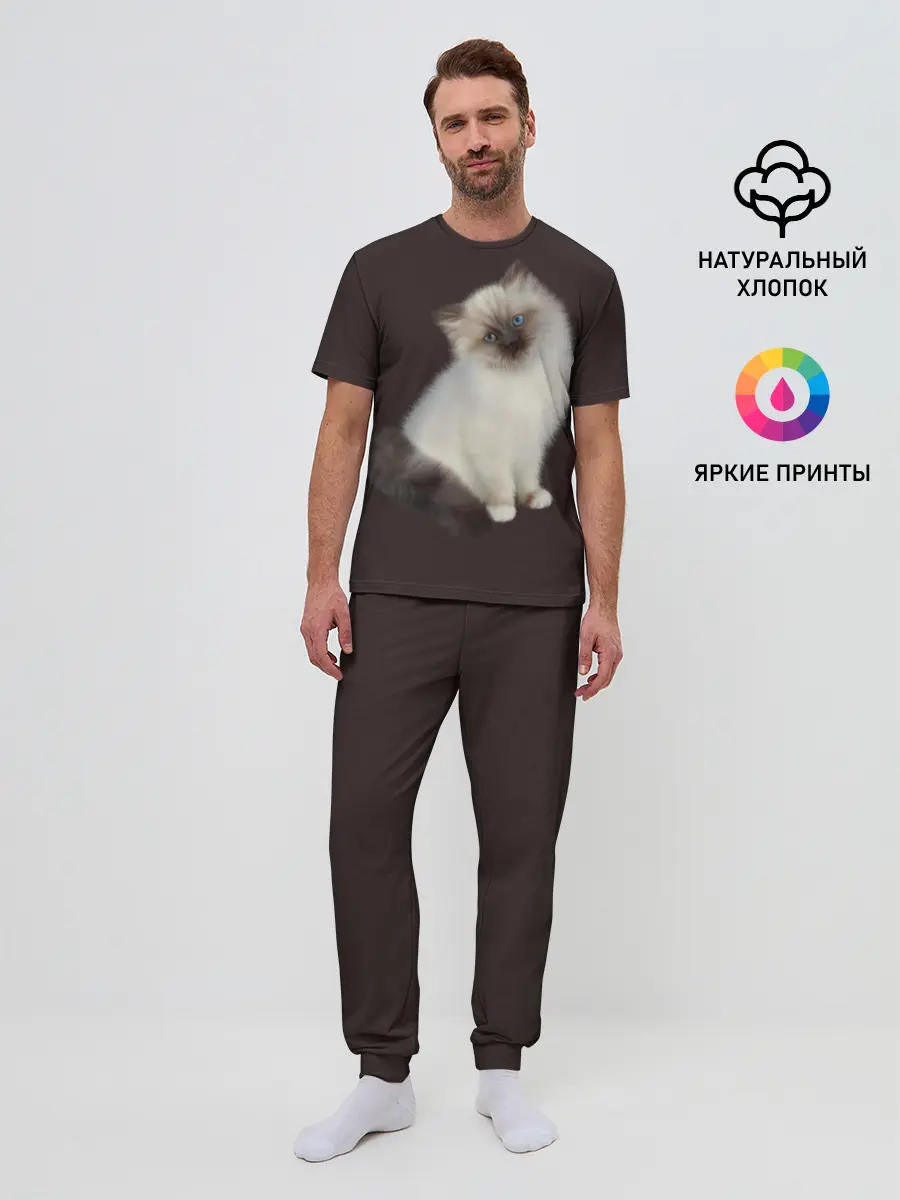 Мужская пижама с брюками / Котенок Ми