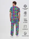 Мужская пижама с брюками / МАЙНКРАФТ / MINECRAFT ЦВЕТНЫЕ КРИПЕРЫ